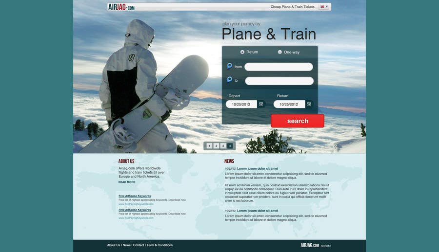 Penyertaan Peraduan #12 untuk                                                 Website Design for International travelplanner: www.airjag.com
                                            
