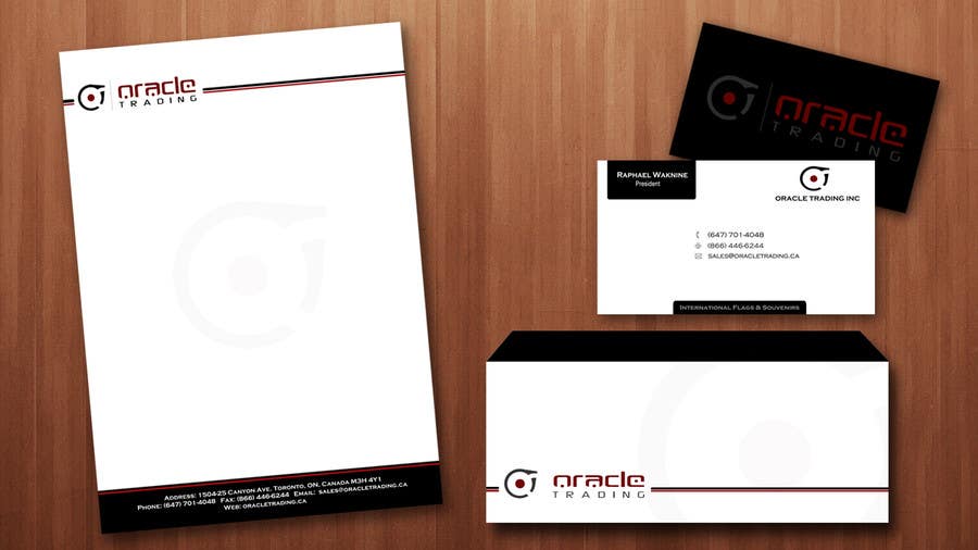 Proposition n°63 du concours                                                 Business Card + Letterhead Design for ORACLE TRADING INC.
                                            