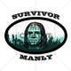 Náhled příspěvku č. 5 do soutěže                                                     Logo with cartoon version of pic , for "Survivor Manly"
                                                