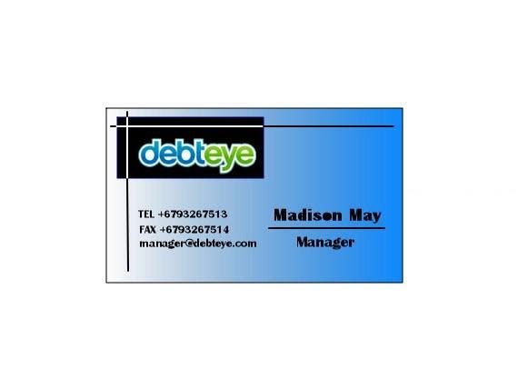 
                                                                                                                        Contest Entry #                                            16
                                         for                                             Business Card Design for Debteye, Inc.
                                        