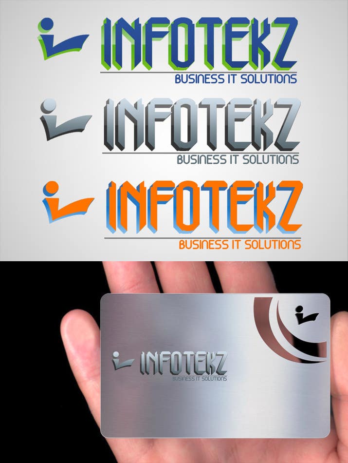Kilpailutyö #284 kilpailussa                                                 Logo Design for INFOTEKZ  (Please Try 3D Logo/Font) : Please see attached vector image
                                            