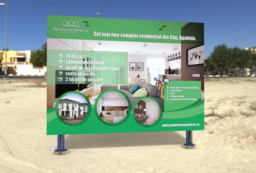 Proposition n°94 du concours                                                 Simple display banner tension fabric design for a real estate development
                                            