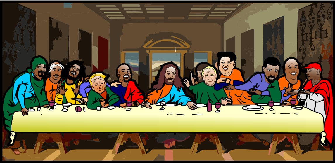 Entry #9 by manikmoon for Illustrate Something parody of the last supper |  Freelancer