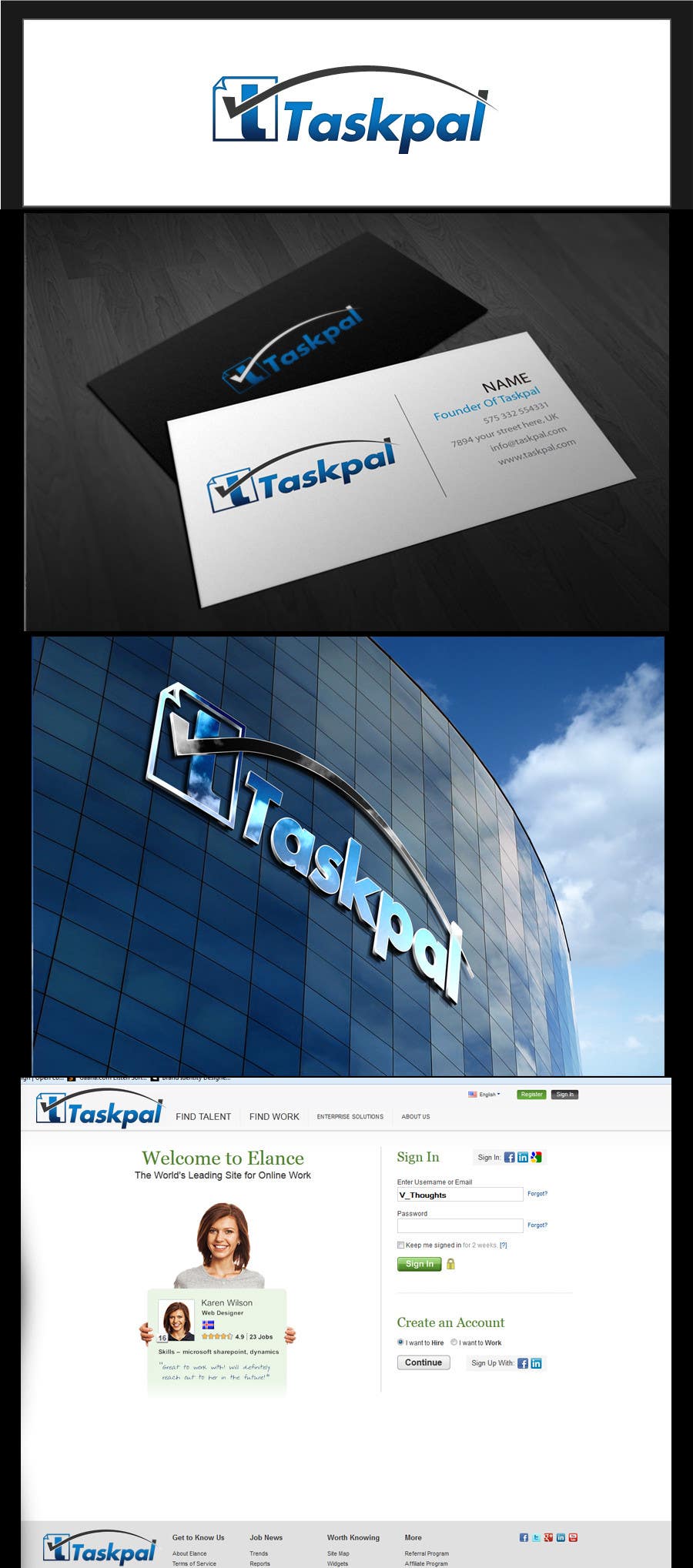 Kilpailutyö #151 kilpailussa                                                 Logo Design for TaskPal
                                            
