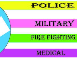 #8 for The concept i am looking for is four separate strands of a rope or ribbon or similar coming together as one. Each strand represents a different service (Military, Police, Fire Fighting and medical). by ranamehmood