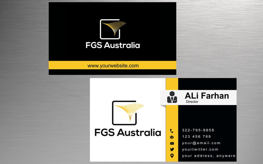 
                                                                                                                        Konkurrenceindlæg #                                            26
                                         for                                             High quality business card for FGS Australia
                                        