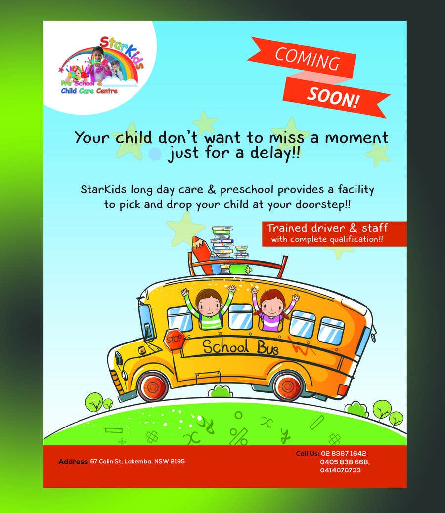 Entry 11 by RanaBarua51 for Flyer for shutter bus and preschool