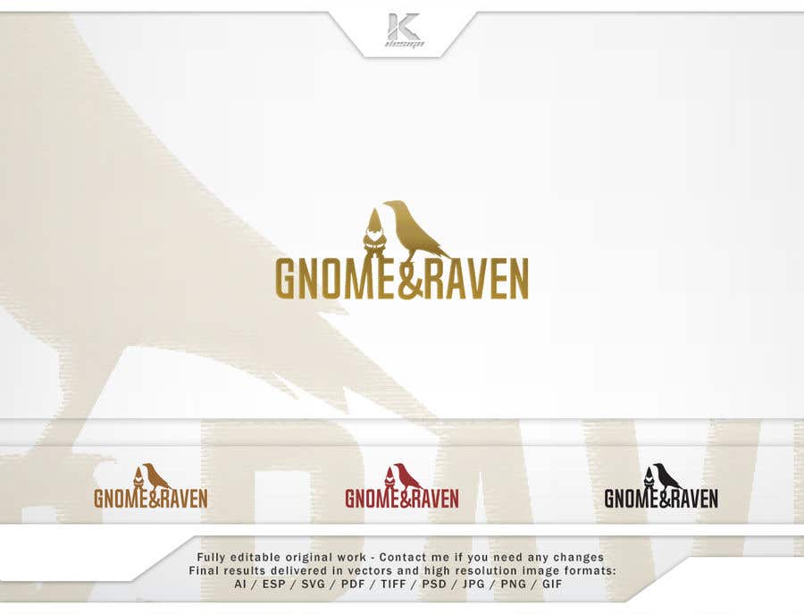 Kilpailutyö #65 kilpailussa                                                 Design a Logo for Gnome & Raven
                                            