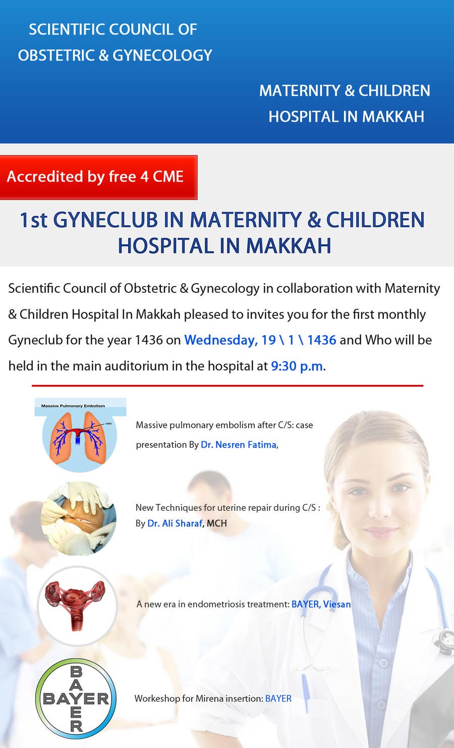 Konkurrenceindlæg #2 for                                                 Design a Brochure for 1st GyneClub In Maternity & children hospital in Makkah
                                            