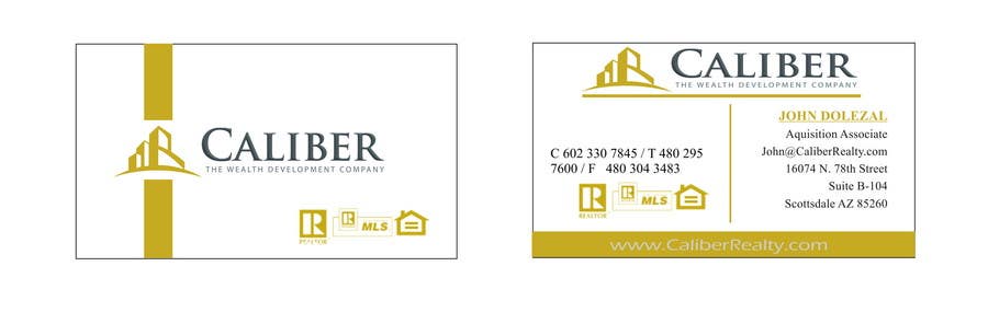 
                                                                                                                        Proposition n°                                            68
                                         du concours                                             Business Card Design for Caliber - The Wealth Development Company
                                        