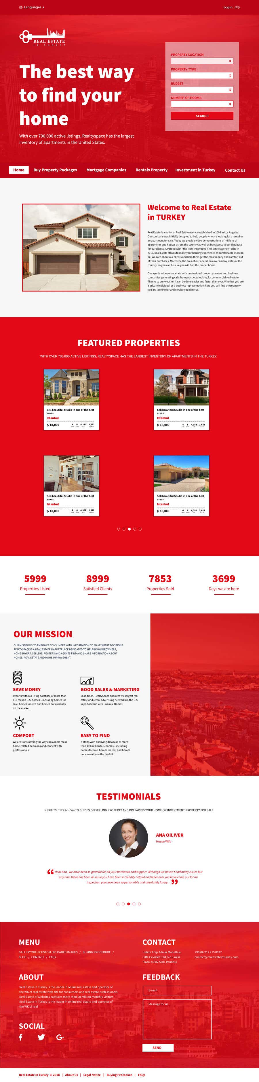 Participación en el concurso Nro.10 para                                                 Logo and web site design for Real Estate in Turkey
                                            