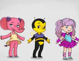#1 para CUTE 2D Character Design of a girl, elephant and bee! (2D ONLY, FULL COLOR, CARTOON) de suuijin