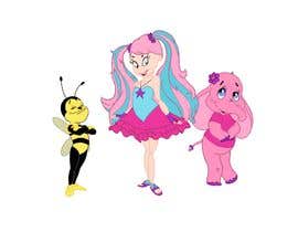 #36 para CUTE 2D Character Design of a girl, elephant and bee! (2D ONLY, FULL COLOR, CARTOON) de dblenkhorn