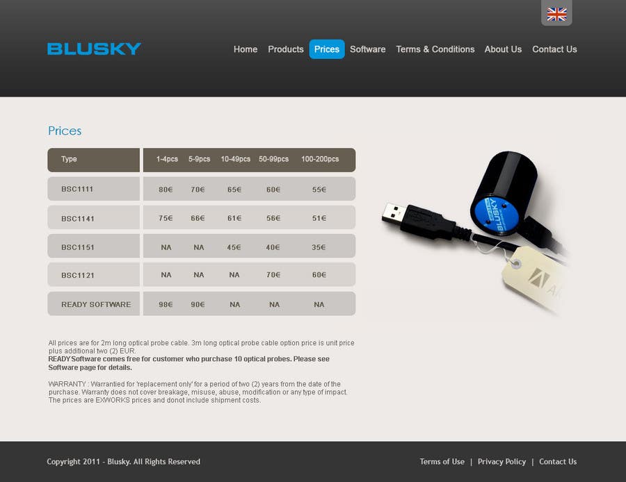 Wasilisho la Shindano #51 la                                                 Website Design for BLUSKY optical probes
                                            