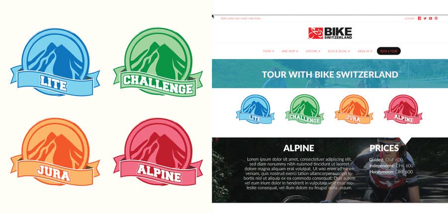 Kilpailutyö #18 kilpailussa                                                 Design some Icons for our Bicycle Tours
                                            