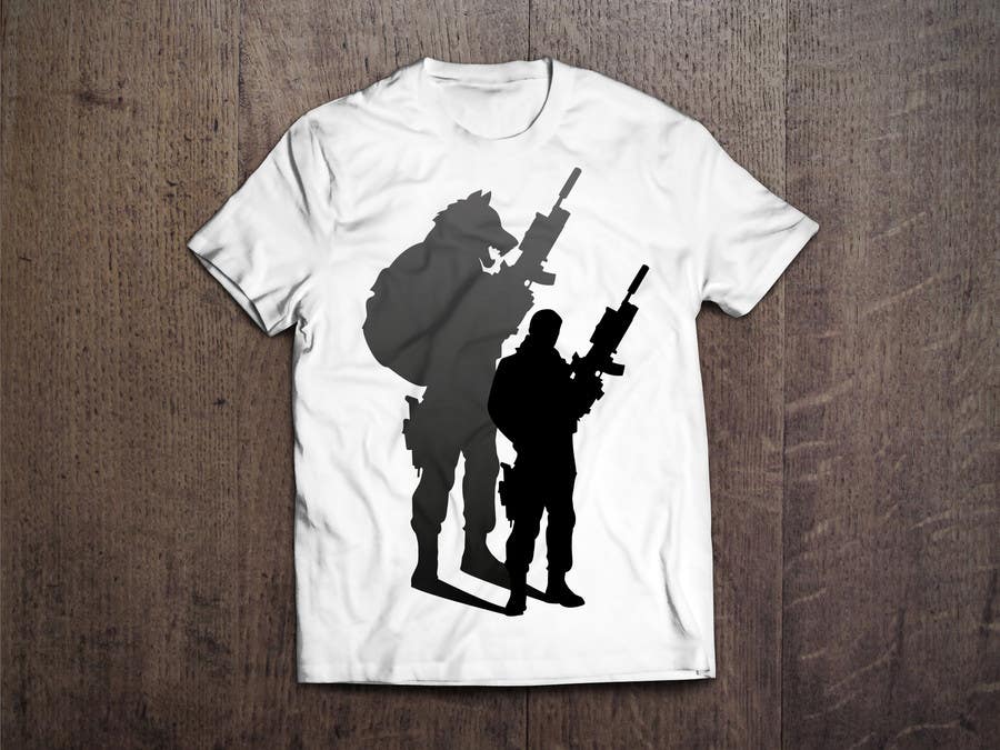 Proposition n°25 du concours                                                 Design a Logo of a soldier / wolf silhouette
                                            