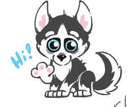 #32 untuk Artist create original Siberian Husky Puppy Cartoon Character for Large sticker pack oleh Fyon