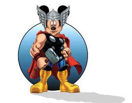 #99 dla Photoshop Mickey Mouse in the style of Thor from the Avengers przez HiruE