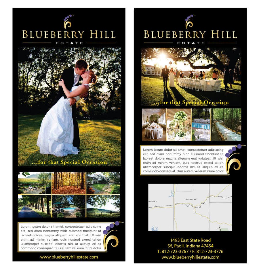 Penyertaan Peraduan #31 untuk                                                 Graphic Design for MARKETING BROCHURE -Blueberry Hill Estate- Wedding Specific -Media Kit for print
                                            