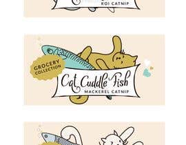#38 für Cat Cuddle Fish Package Sticker Design von asaduzaman