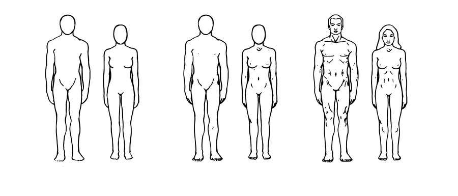 Penyertaan Peraduan #9 untuk                                                 Set of Basic Figure Art with 6 Male and Female Drawings
                                            