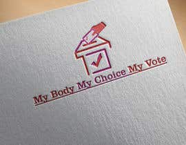 #90 per I need a logo with the following slogan 
My Body My Choice My Vote 
It needs to be in shades of red and purple and feature a woman’s hand/woman voting at a ballot box.
Want the image to have feminine appeal. da ariibnu07