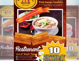 #9 para Need posters and flyers to be created for a restaurant&#039;s 10th birthday de masuqebillah