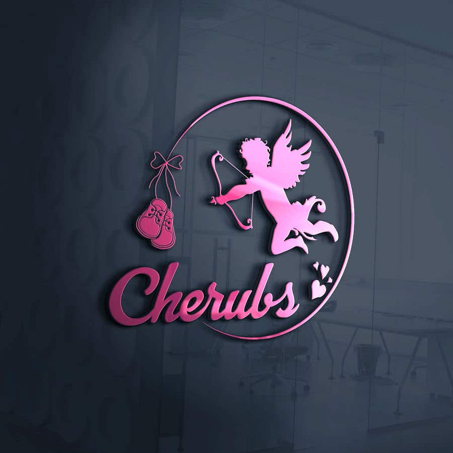 Konkurransebidrag #47 i                                                 I am starting a childs shoe company need a logo created using a Cherub (winged baby angel) wearing leather baby moccoasins and company name is cherubs. Example of moccoasins go to birdrockbaby.com
                                            