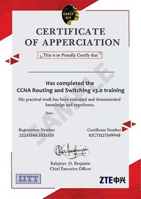 Penyertaan Peraduan #33 untuk                                                 Training Certificate Design
                                            