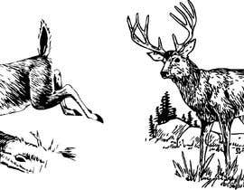 #16 para Vector bw illustrations of deer set (6-8 coordinating images) de abdullahanoman01