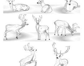 #28 para Vector bw illustrations of deer set (6-8 coordinating images) de letindorko2