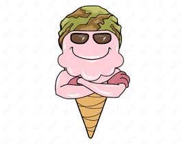 #10 ， I would like a digital coloured drawing of cartoon ice cream cone character wearing a military camo stlye bandana 来自 garik09kots