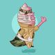 Contest Entry #4 thumbnail for                                                     I would like a digital coloured drawing of cartoon ice cream cone character wearing a military camo stlye bandana
                                                