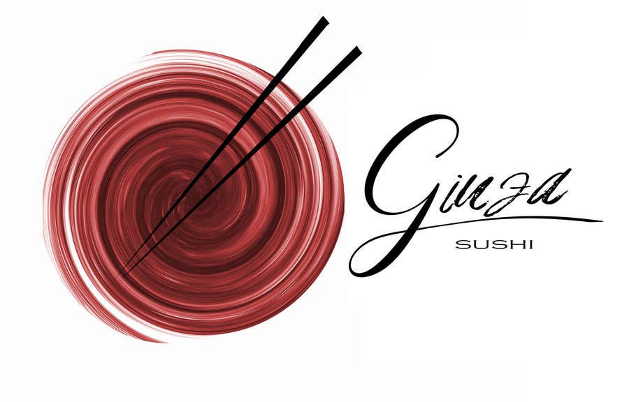 Συμμετοχή Διαγωνισμού #139 για                                                 Logo design for new restaurant. The name is Ginza Sushi. 

We are looking for classy logo with maroon, Black and touches of silver (silver bc of the meaning). Would also like a brushstroke look but a highly visible name.
                                            