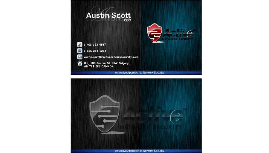 Contest Entry #66 for                                                 Business Card Design for Active Network Security.com
                                            