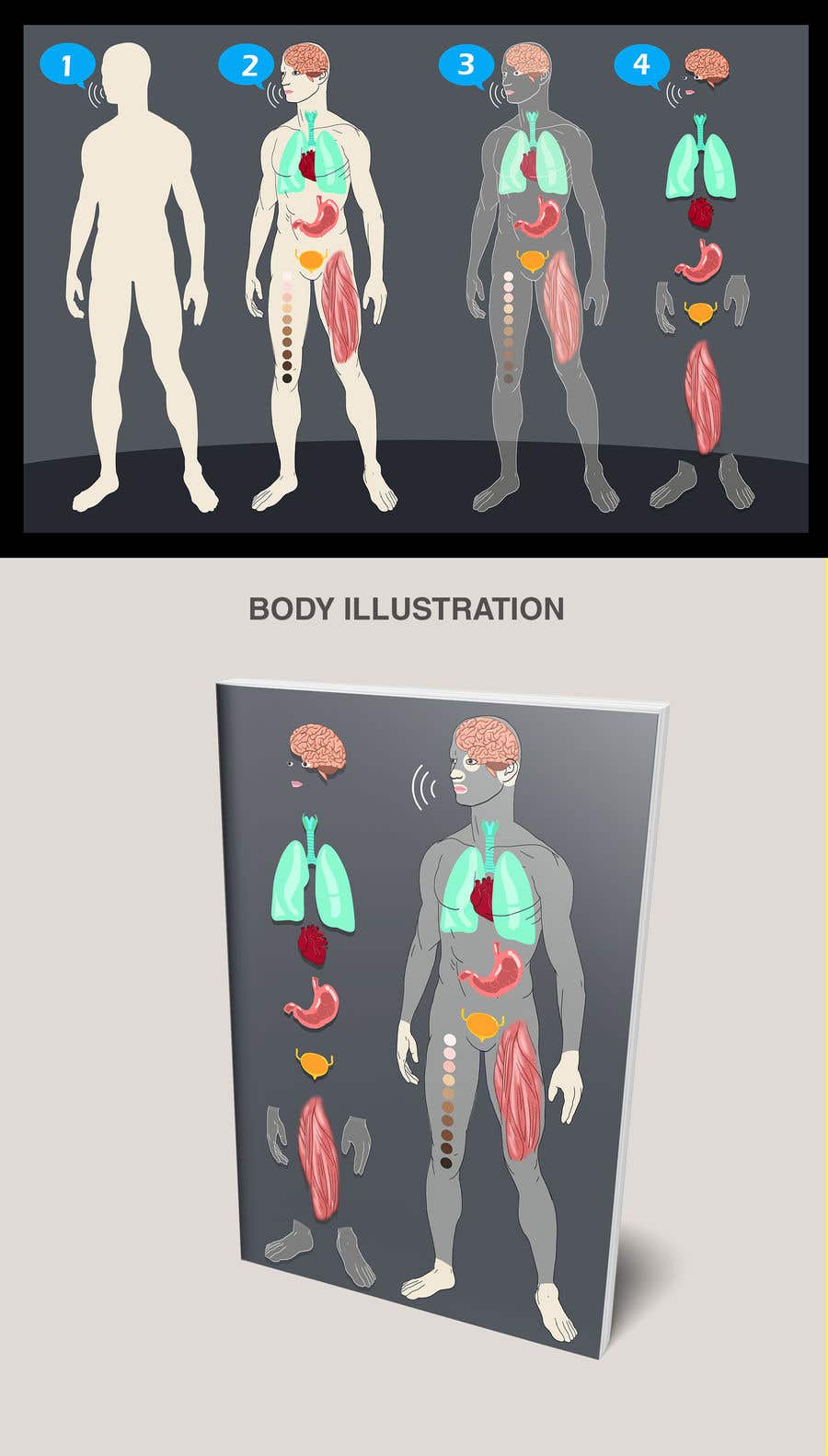 Participación en el concurso Nro.57 para                                                 Body graphic for book about body awareness
                                            