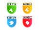 Contest Entry #16 thumbnail for                                                     4 School House Logos. We have Oryx (green), Gazelle (yellow), Falcon (blue) and Caracal (red). See image 1 for more details. Ive attached examples of online images.
                                                
