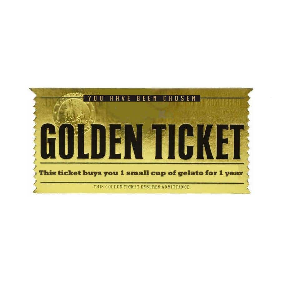 A ticket resembling the Willy Wonka Golden Ticket