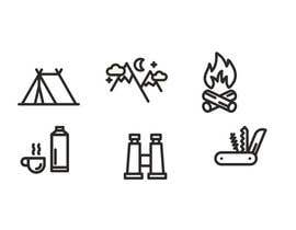 Nambari 19 ya I need 5 separate graphic designs made using very simplistic looks from a camping theme. I have attached perfect examples for what I am looking for. But I would like to combine a few of the designs together. na ConceptGRAPHIC