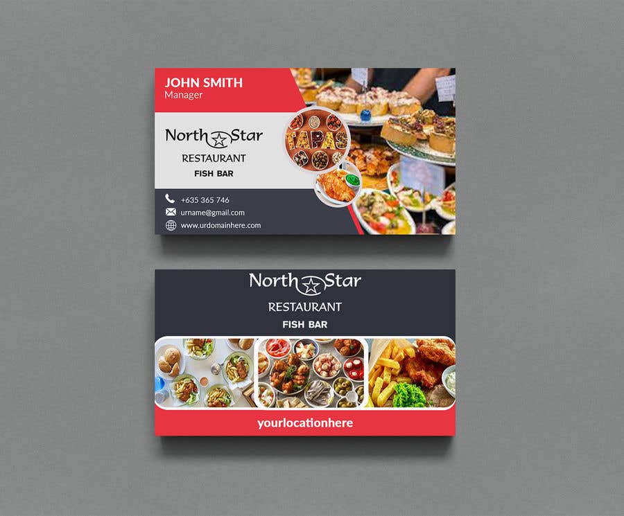 Příspěvek č. 66 do soutěže                                                 Design some Business Cards for North Star Tapas and Fish and chips restaurant
                                            