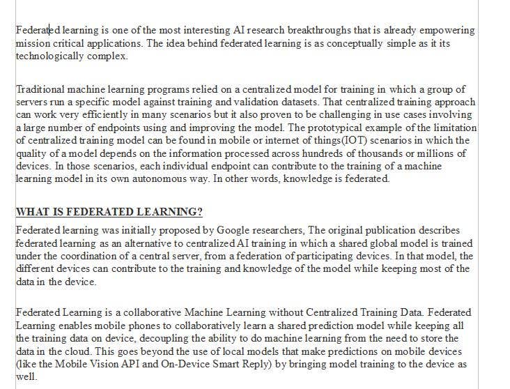 Конкурсная заявка №10 для                                                 Power point presentation on Federated Learning
                                            