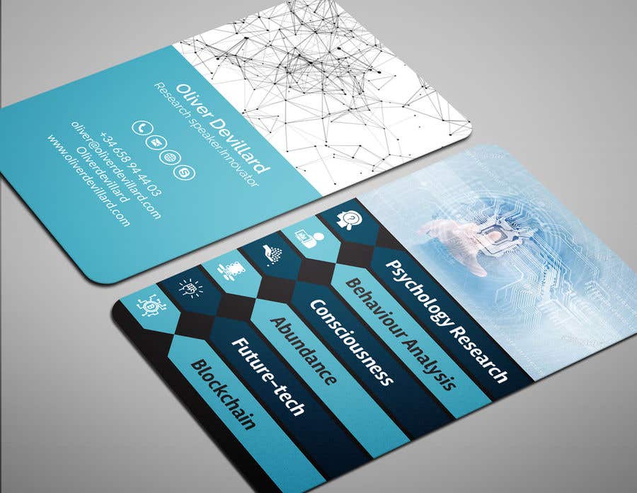 Participación en el concurso Nro.226 para                                                 Design a business card with a technology and connection theme
                                            