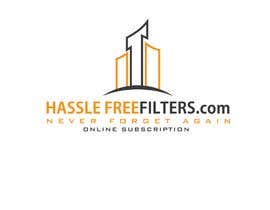 #15 ， I need a logo for hasslefreefilters.com. I want it highlighted with a modern outline of a house. A slogan that says “never forget again” underneath. Also writing that says “online subscription” 来自 flyhy