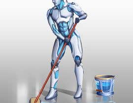 #37 per Produce illustration artwork that shows a human droid cleaning floor using mop and bucket da imBasil