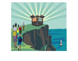 #65 for Retro style artist needed for poster design - must include a lighthouse, shipping, clifftop design av pgaak2