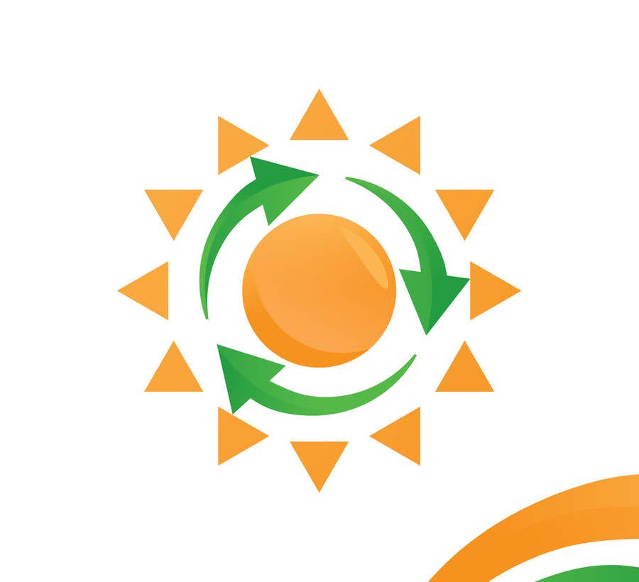 Natečajni vnos #15 za                                                 Design a logo for a sustainability business. No business name in the logo. It should have 3 green arrows around a yellow conceptualised flaring sun. The sun flare should be in the centre and the flares emerge from behind the green arrows.
                                            