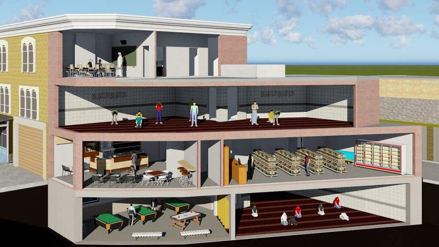Participación en el concurso Nro.17 para                                                 3D Digital Interior cutaway of a proposed mosque development
                                            
