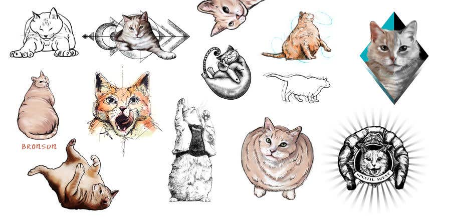 Natečajni vnos #130 za                                                 Draw tattoo style images of my cat
                                            