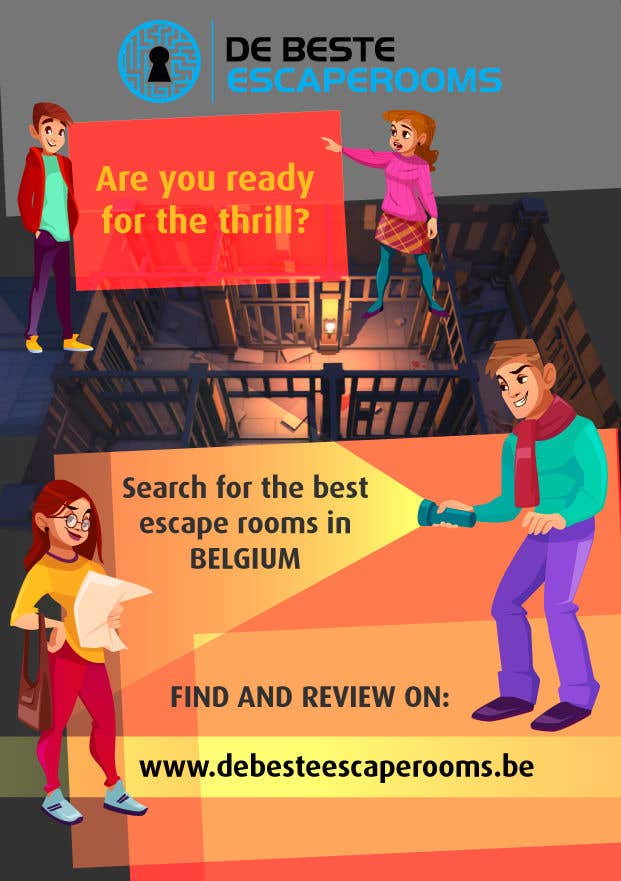 Entri Kontes #26 untuk                                                Design A6 flyer for an escape room review website
                                            