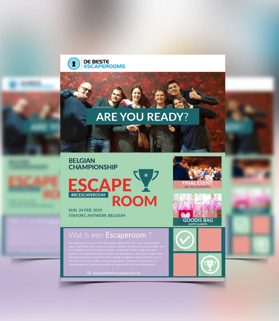 Contest Entry #5 for                                                 Design A6 flyer for an escape room review website
                                            